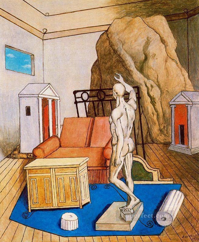 furniture and rocks in a room 1973 Giorgio de Chirico Metaphysical surrealism Oil Paintings